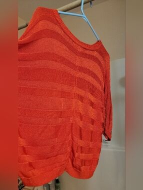 Bright Orange Calvin Klein Knit 3/4 Sleeves